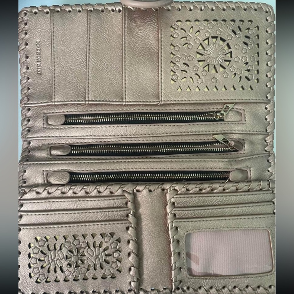 Rose gold wallet.